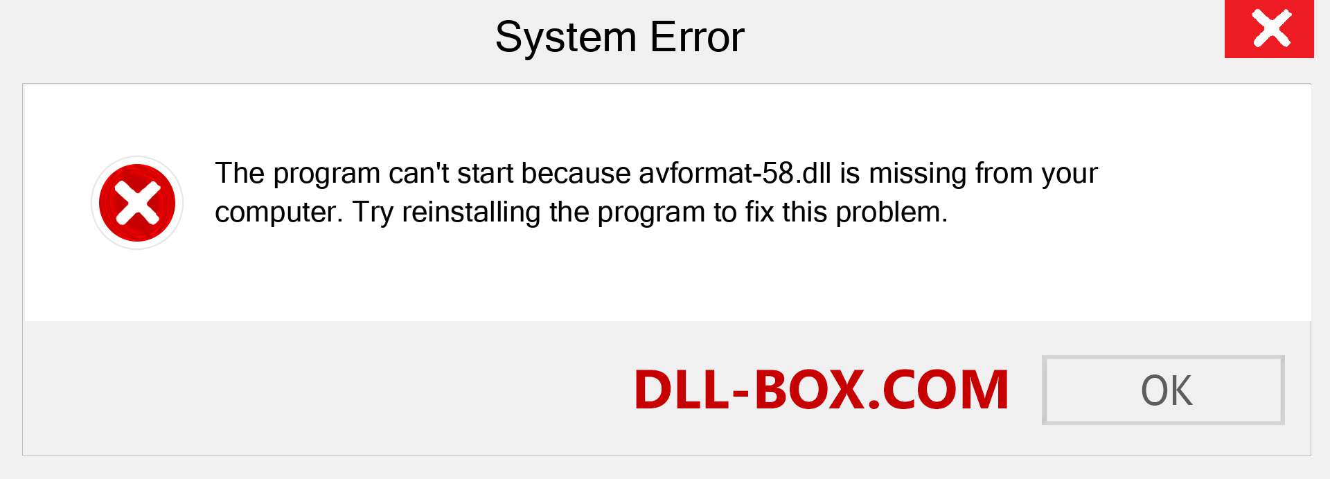  avformat-58.dll file is missing?. Download for Windows 7, 8, 10 - Fix  avformat-58 dll Missing Error on Windows, photos, images